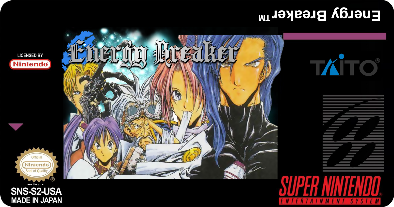 Energy Breaker (エナジーブレイカー) custom english SNES cart label